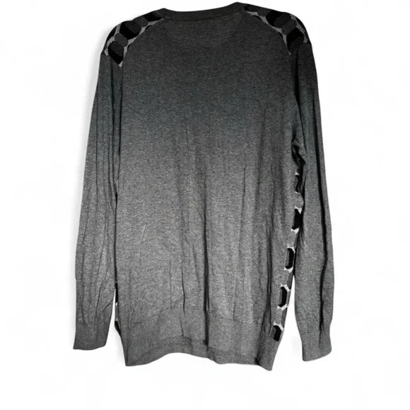 Ben Sherman Grey Geometric Jacquard Knit Sweater - Mens Size Large - Mod Style - Picture 4 of 6